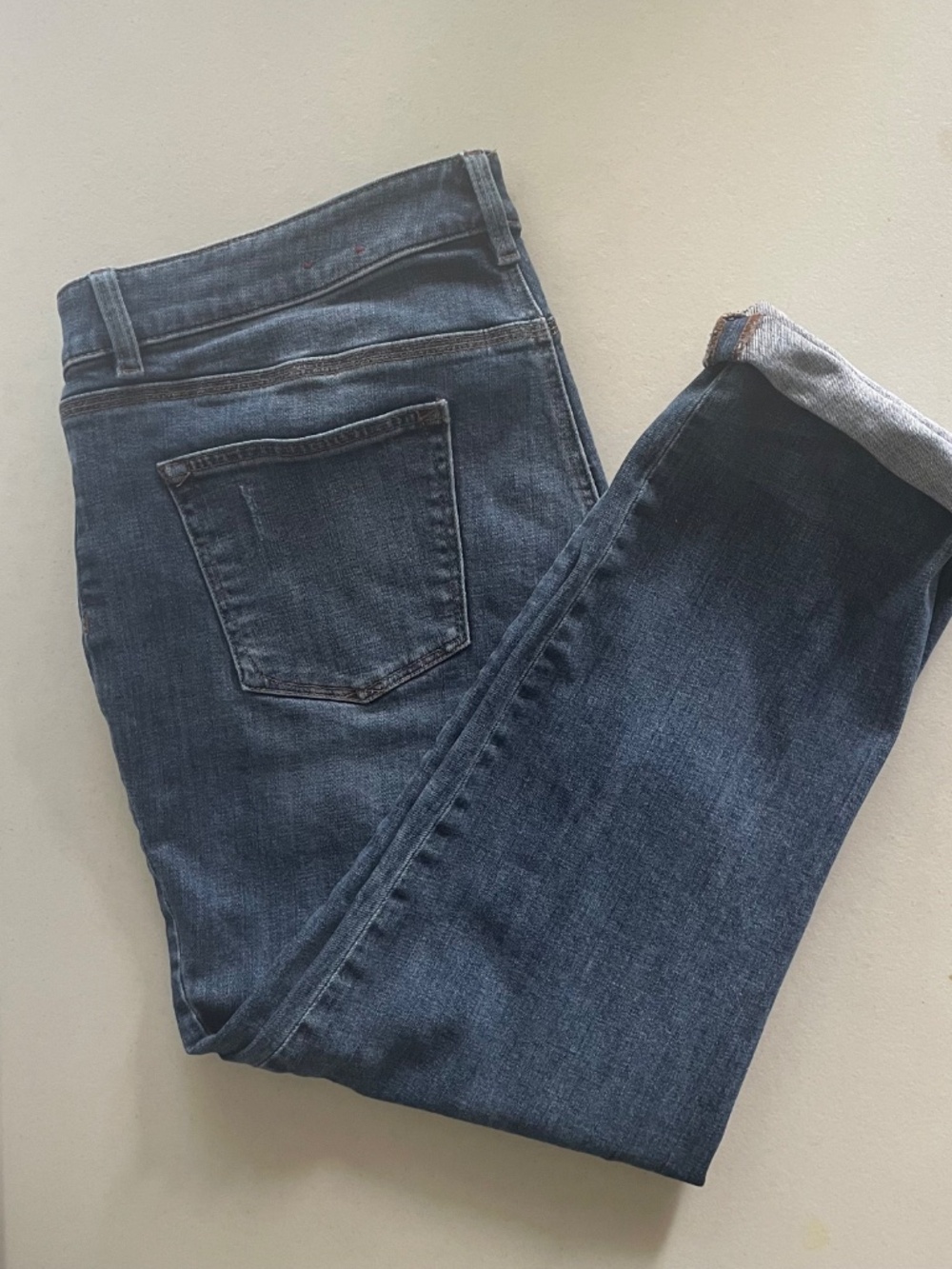 Talbots Boyfriend Jeans Distressed Medium Wash Straight-leg Mid-Rise Size 14